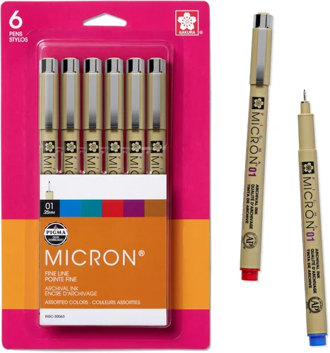 Miniatura 11 de SAKURA 30065 Pigma Micron (6 piezas Los colores pueden variar) Juego de bolígrafos de tinta 05