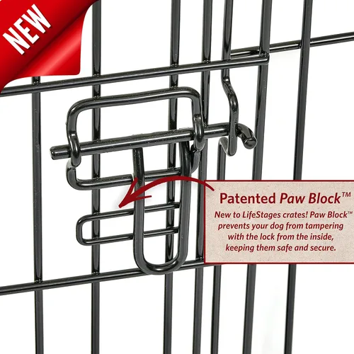Miniatura 6 de MidWest Homes for Pets Large LifeStages - Jaula plegable para perros de doble puerta de 42 pulgadas, seguridad mejorada, incluye bandeja a prueba