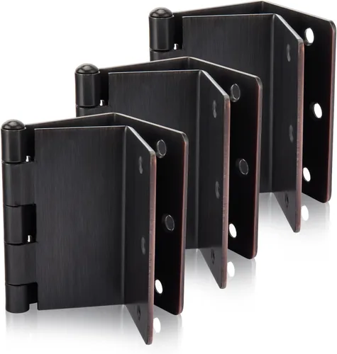 Miniatura 13 de Haidms Paquete de 3 Bisagras Descentradas Doradas de 3.5 Pulgadas Bisagras de Puerta Expandibles Resistentes con Esquina de Radio de 1/4 Pulgada