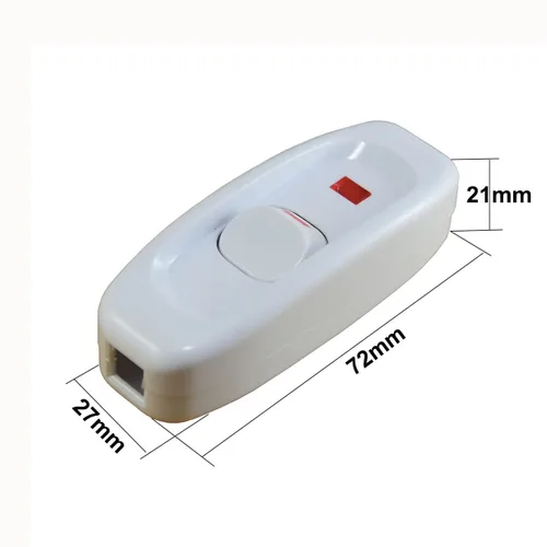 Miniatura 5 de Interruptor de cable en línea de encendido/apagado 10A 250V lámpara de repuesto para lámpara de mesa, escritorio, luz de cama Gw320. Blanco