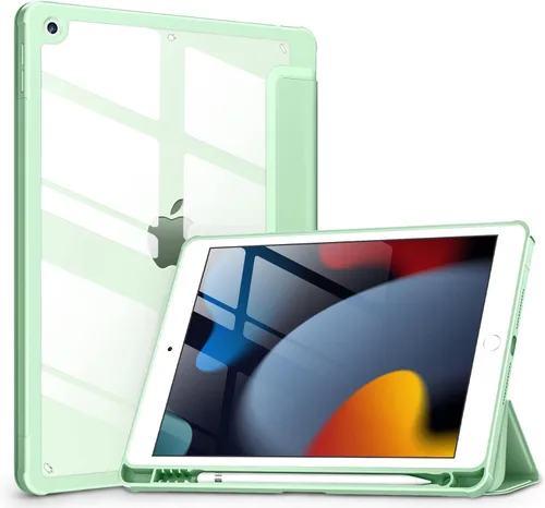 Miniatura 18 de VIKESI - Funda para iPad de 9ª / 8ª / 7ª generación de 10.2 pulgadas (lanzada en 2021/2020/2019), parte trasera transparente, cubierta de marco