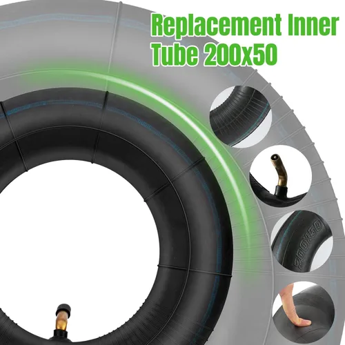 Miniatura 4 de Tubos interiores de 200x50, paquete de 2 tubos interiores de repuesto para scooter eléctrico de alta resistencia compatibles con Razor E100, E150
