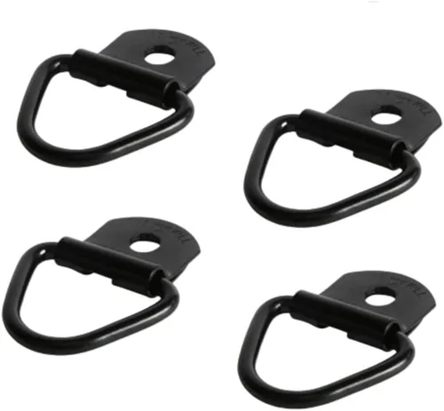 Miniatura 9 de DC Cargo - Anclajes de amarre de anillo en V Paquete de 4 Anillos en D de acero atornillados de 2 pulgadas de diámetro para carga en camiones