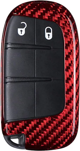 Miniatura 8 de Funda para llavero de fibra de carbono genuina para Jeep Compass Grand Cherokee SRT Renegade Trailhawk Smart Car Remote Key Fob Case para hombres