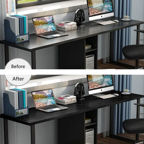 Miniatura 3 de Papel tapiz negro de 17.32 x 118 pulgadas, papel autoadhesivo con textura, película de vinilo con textura, extraíble, cubierta de pared, encimera