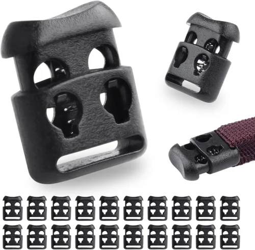 Miniatura 11 de CooBigo Plastic Cord Locks for Paracord Drawstring Clip, Spring Toggle Cord Stopper Sweatpant Hat Gloves Hoodie String Lock