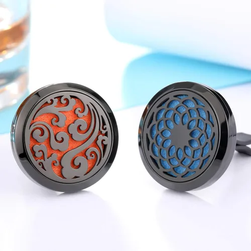 Miniatura 6 de Tatuo 2 piezas 316l difusor de aceite esencial de aromaterapia para automóvil, ambientador, clip de ventilación con 48 almohadillas de fieltro