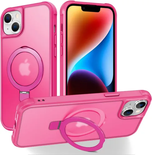 Miniatura 112 de CHAOFEnG Funda magnética compatible con iPhone 11 con soporte, prueba de caídas de grado militar, compatible con imán, anillo translúcido, parte