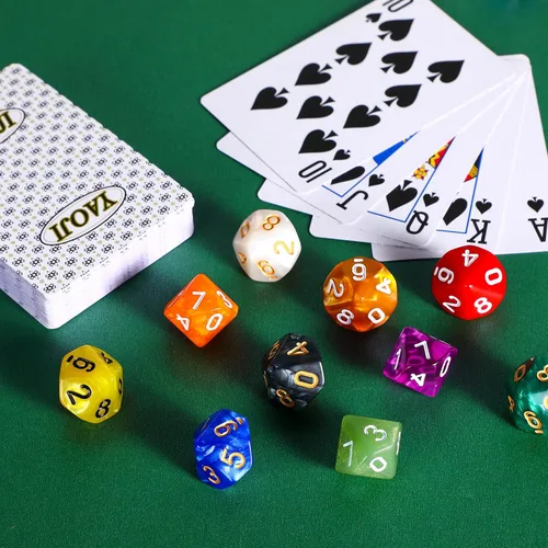 Miniatura 7 de Skylety Juego de 50 dados poliédricos de 10 caras para el aula con bolsa negra, juego de dados poliédricos, compatible con RPG MTG, juegos de mesa