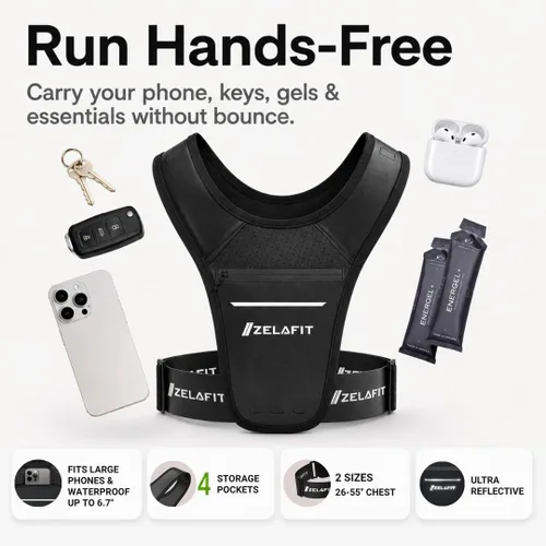 Miniatura 6 de ZelaFit™ Running Phone Holder Vest for Women & Men – Lightweight Running Gear and Everyday Running Essentials – Chest Rig Phone Holder for Running