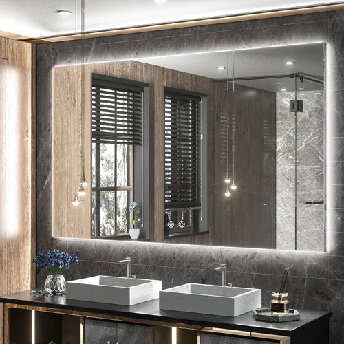 Miniatura 16 de TETOTE - Espejo retroiluminado para baño con luz, botón táctil regulable y función antivaho (horizontal o vertical)