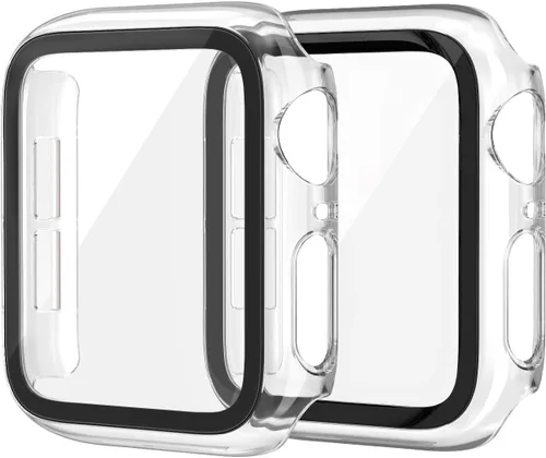 Miniatura 12 de EDIMENS Paquete de 2 fundas rígidas de policarbonato compatibles con Apple Watch Series 6, SE, 5/4 de 1.575 pulgadas, para mujeres y hombres, funda