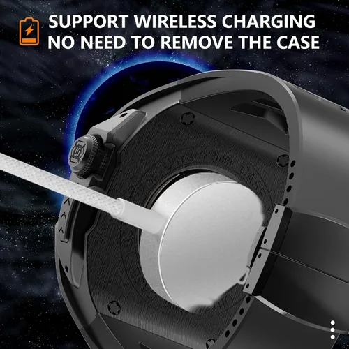 Miniatura 6 de VeveXiao - Funda resistente con correa compatible con Apple Watch Ultra 2 bandas de 49mm, funda protectora de metal con correa de repuesto de goma