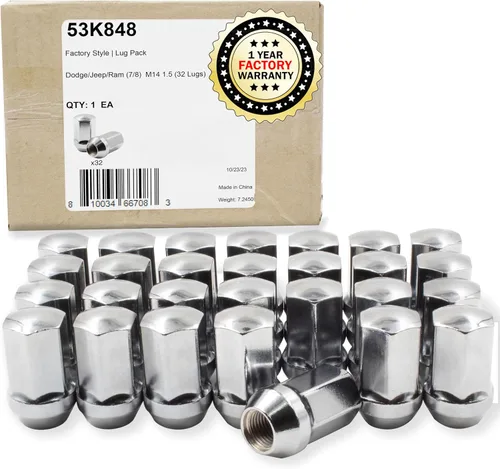 Miniatura 21 de Wheel Accessories Parts 24 piezas M14x1.5 14x1.5 rosca Bulge Bellota 1.90" tuercas largas negras 3/4" 0.748 in hexagonales para Chevy Silverado GMC