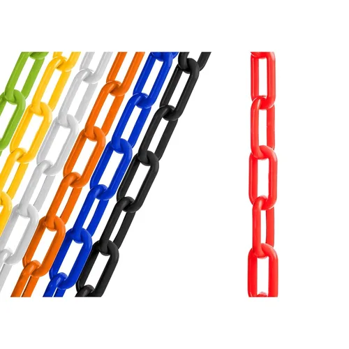 Miniatura 10 de US Weight (Fabricado en Estados Unidos) Cadena de seguridad de plástico blanco de 2 pulgadas x 100 pies. Tecnología resistente a los rayos UV
