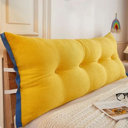 Miniatura 13 de Almohada de cama de lectura con cuña, almohada de forro polar de algodón, almohada grande para cabecero, respaldo de cama, cojín de apoyo de Azul