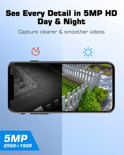 Miniatura 4 de ANRAN Cámaras de seguridad inalámbricas de 5 MP para exteriores, cámara solar inalámbrica con visión de 360° para vigilancia del hogar, cámara WiFi
