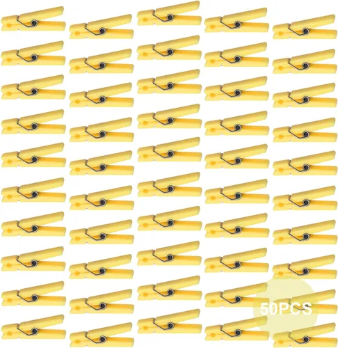 Miniatura 10 de 50 alfileres de ropa rosas para juego de baby shower, mini pinzas de plástico premium de 1.4 pulgadas, mini alfileres de ropa reutilizables