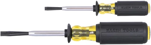 Klein Tools 85153K - Juego de destornilladores de sujeción de tornillos ranurados, 3/16 pulgadas, destornillador de cabeza plana de hoja dividida de