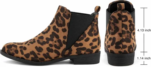 Miniatura 2 de MaxMuxun - Botas Chelsea de gamuza sintética de caña baja sin tacón para mujer, clásicos y cómodos