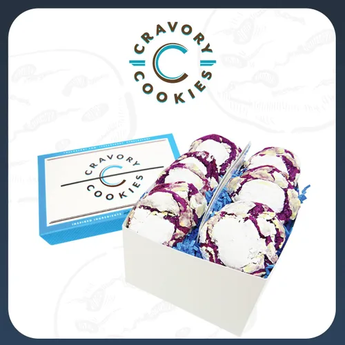 Miniatura 6 de The Cravory: Ube Cookies - 12 galletas, 2.0 onzas cada una, envueltas individualmente, horneadas frescas, postres gourmet, aperitivos o productos