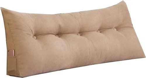 Miniatura 23 de Almohada de cuña para pared de cama, cabecera de almohada de respaldo de cama, almohada de lectura triangular grande, con funda extraíble