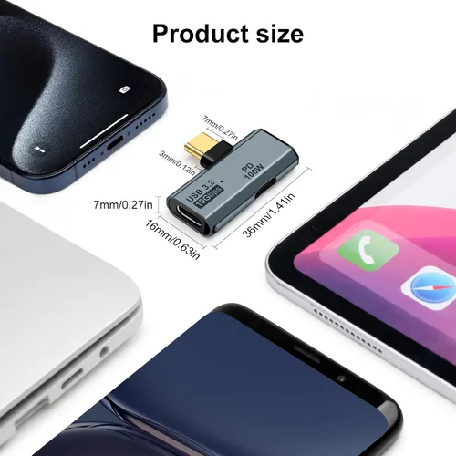 Miniatura 7 de Adaptador USB C OTG, carga PD tipo C de 100 W a divisor USB C dual para iPhone 15 Pro Max, Google TV Chromecast 2020, MacBook, Samsung Galaxy