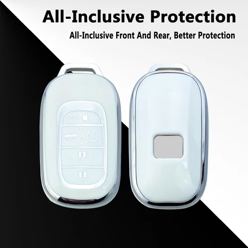 Miniatura 4 de Funda para llavero compatible con Honda Civic Accord CR-V HR-V Pilot 2022 2023, llavero de TPU suave de protección completa, carcasa bonita (blanco)