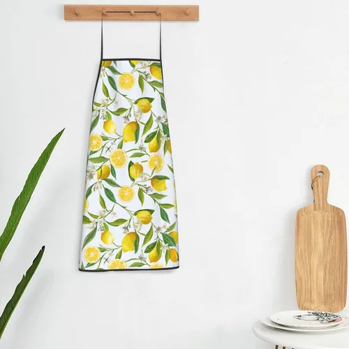 Miniatura 6 de Delantal ajustable impermeable para hombres y mujeres, cocina, hornear, jardinería, trabajo, babero Limón