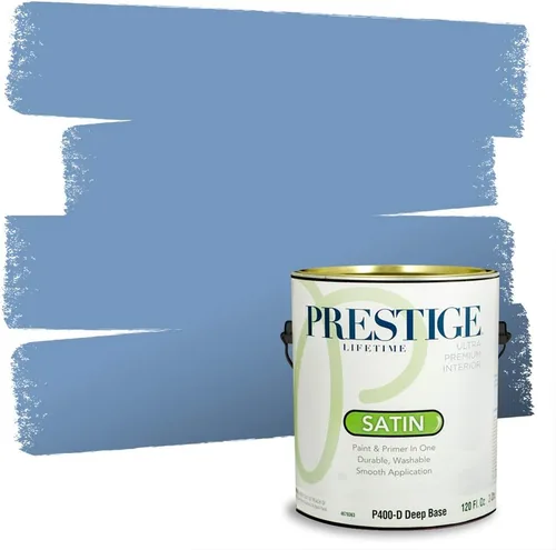 Miniatura 228 de Prestige Paints. - Base y pintura para exteriores en un solo galón, 1 galón. plano, comparable con Sherwin Williams Topsail. SW6799-PCM