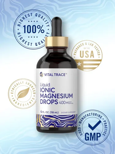 Miniatura 6 de Carlyle Vital Trace Complejo líquido de magnesio iónico 400 mg 4 onzas líquidas Gotas vegetarianas Suplemento sin OMG y sin gluten por