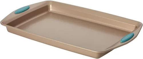 Miniatura 13 de Recipientes para horno Rachael Ray, set de 5 piezas antiadherentes, Azul agave Latte Brown con Puños Azul Agave