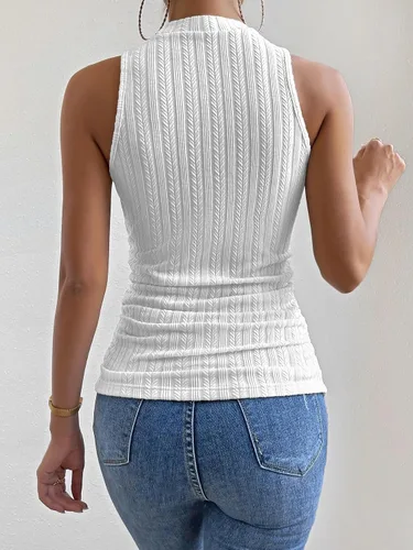 Miniatura 2 de SHENHE Camiseta sin mangas con cuello alto falso para mujer