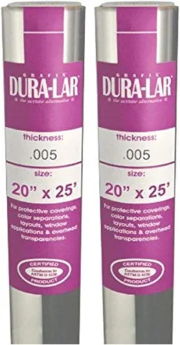 Miniatura 51 de Grafix Dura-Lar Película de 0.002", Ultra Transparente, Brillante 40" x 50', Material, Alternativa de Mylar/Acetato para, Plantillas y Plantillas
