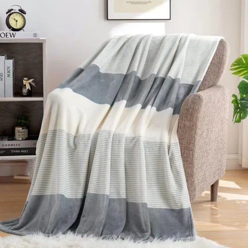 Miniatura 15 de Homelike Moment Manta de cama de forro polar, tamaño Queen, color gris, suave y esponjosa, manta grande de franela de felpa mullida y acogedora