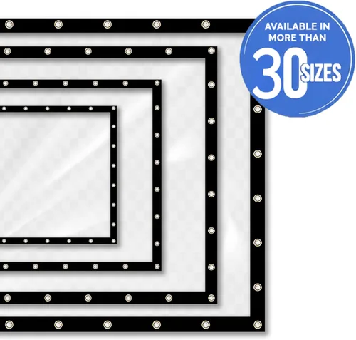Miniatura 6 de Covers & all Lona Transparente Resistente Impermeable, Lona Transparente de 20 mil con Ojales, Lona para Exteriores para Cubiertas de Patio