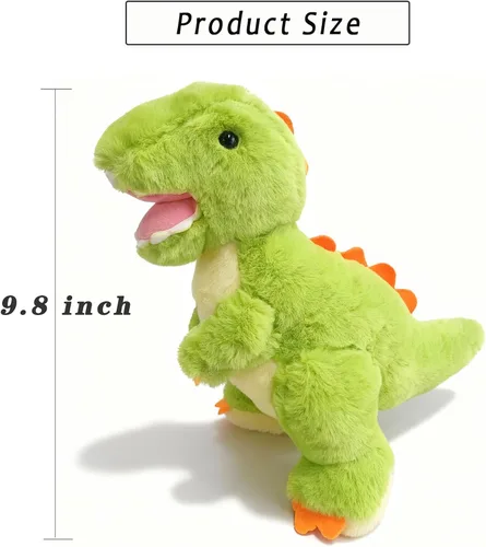 Miniatura 4 de Lindos animales de peluche de dinosaurio, juguetes de peluche de tiranosaurio de 9.8 pulgadas, peluches de dinosaurio, bonitos regalos de cumpleaños