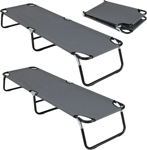 Miniatura 10 de Giantex Catre plegable de camping para adultos, cama portátil con tela Oxford 600D, marco resistente, capacidad de 350 libras, uso en 1 paso, silla
