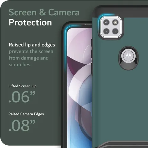 Miniatura 6 de TUDIA DualShield - Funda diseñada para Motorola One 5G ACE 2021, [Fusionar] a prueba de golpes, grado militar, de doble capa, resistente, delgada