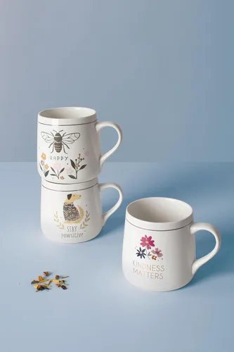 Miniatura 4 de Karma, Taza de cerámica de flora de 18 onzas, bonita taza de café y té, tazas de café de cerámica para mujeres y hombres, gato