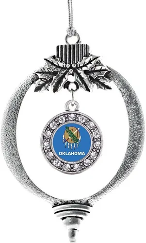 Miniatura 149 de Inspired Silver - Twin One - Adorno festivo de Navidad de plata - Adorno festivo de árbol de Navidad con dije de círculo y circonita cúbica