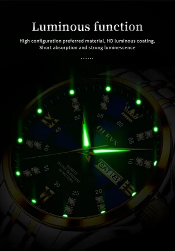 Miniatura 66 de OLEVS - Relojes de diamantes para hombres, relojes de vestir a prueba de agua, relojes analógicos de cuarzo de lujo con calendario de fecha y correa