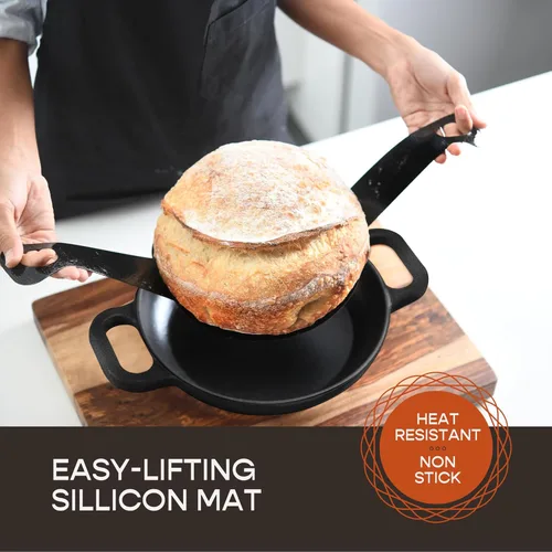 Miniatura 2 de Horno holandés de hierro fundido esmaltado para hornear pan de masa madre Olla de 6 cuartos de galón con tapa Juego de utensilios de cocina