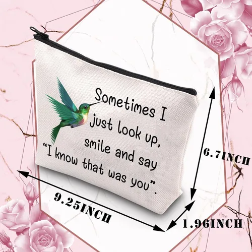 Miniatura 2 de BDPWSS Bolsa de maquillaje para colibrí, regalo conmemorativo de colibrí, Sometimes I Just Look Up Smile And Say I Know That Was You Gift, Ese era