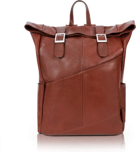 Miniatura 9 de McKleinUSA Serie S, Kennedy, cuero de becerro de grano de guijarro, mochila para portátil de doble acceso de 17 pulgadas, color negro (88735)