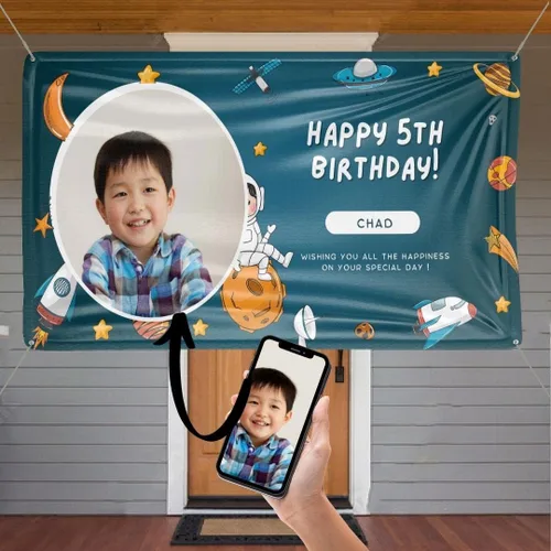 Miniatura 19 de NiceMemoryLLC - Cartel de vinilo personalizable con texto en inglés «Happy Birthday», telón de fondo de fiesta, regalo y decoración, de NiceMemoryLLC
