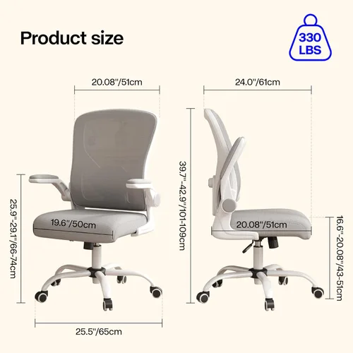 Miniatura 2 de Silla de oficina, silla de escritorio ergonómica con soporte lumbar ajustable, silla de computadora de malla, cómodo soporte lumbar para uso en casa