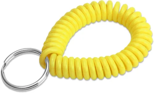 Miniatura 61 de Lucky Line - Resorte de muñeca en espiral de 2 pulgadas de diámetro con llavero de acero, multicolor, pulsera flexible para muñeca, se estira hasta