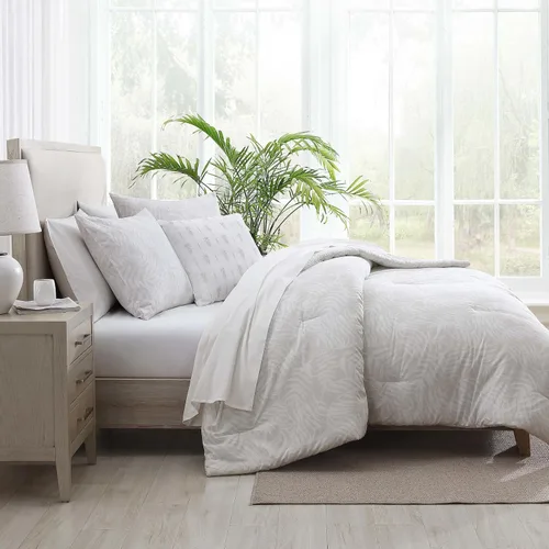 Miniatura 6 de Tommy Bahama - Juego de ropa de cama de 8 piezas, edredón de algodón y sábanas con funda de almohada, juego de ropa de cama de inspiración tropical
