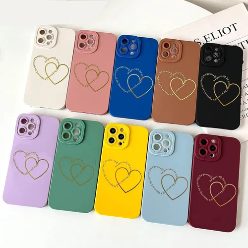 Miniatura 6 de ankofave Funda para iPhone 12 Pro Max para mujeres y niñas, bonita funda chapada en oro con doble corazón, suave, a prueba de golpes, funda